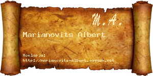 Marianovits Albert névjegykártya