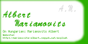albert marianovits business card